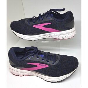 Brooks Anthem 5 Running Shoes Womens 8.5 Navy Pink Excellent Knit Sneakers